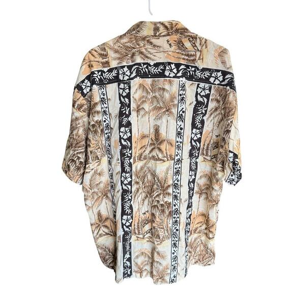 Vtg John Severson Kahala Hawaiian Aloha Button Up Shirt XL Linen Blend Beach - Picture 6 of 8
